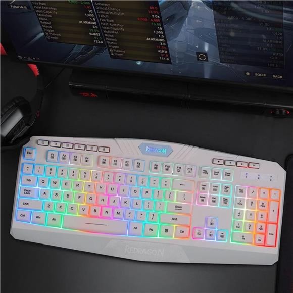 GamingKeyboard,RGB LED Backlit,Multimedia Keys,Silent USBKeyboard with WristRest - Picture 2 of 6